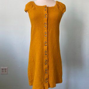 Madewell Texture and Thread mustard dress